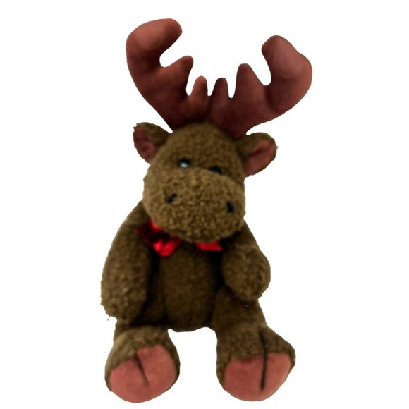Vintage Lexin Nice Stuff Reindeer Moose Elk Plush Brown Jointed Stuffed Toy 13" - Picture 6 of 11